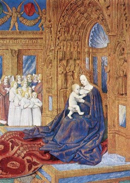 Jean Fouquet Painting - The Madonna Before The Cathedral Jean Fouquet